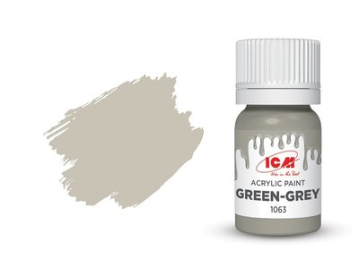 Фарба акрилова зелено-сіра напівматова ICM 1063 ICM01063 фото