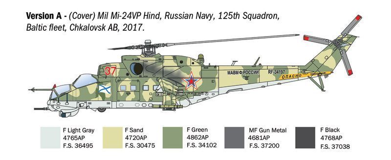 Збірна модель гелікоптера 1:72 Мі-24/Мі-35 Hind, Italeri 1432 ITL1432 фото