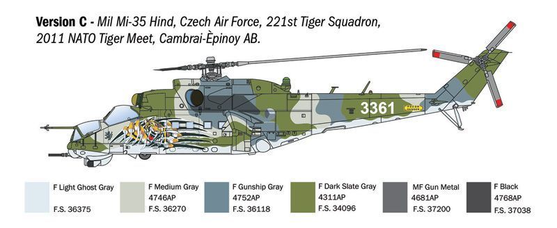Збірна модель гелікоптера 1:72 Мі-24/Мі-35 Hind, Italeri 1432 ITL1432 фото