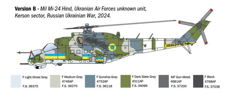 Збірна модель гелікоптера 1:72 Мі-24/Мі-35 Hind, Italeri 1432 ITL1432 фото