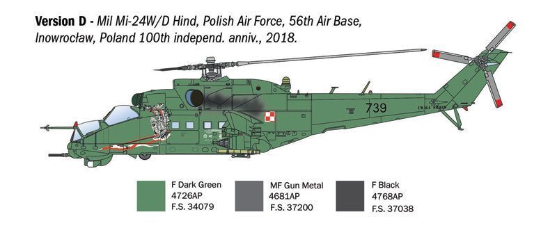 Збірна модель гелікоптера 1:72 Мі-24/Мі-35 Hind, Italeri 1432 ITL1432 фото
