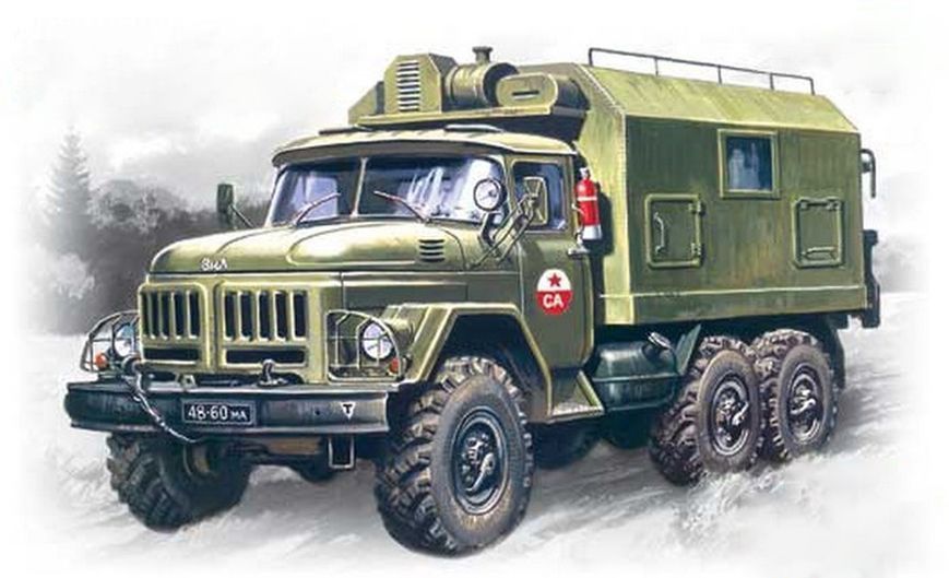 Збірна модель ICM зіЛ-131 командний пункт - 1:72 масштабна з пластику, вантажні авто та вантажівки ICM72812 фото