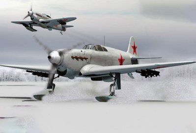 Сборная модель 1:48 самолета Як-1 на лыжах MS4802 фото