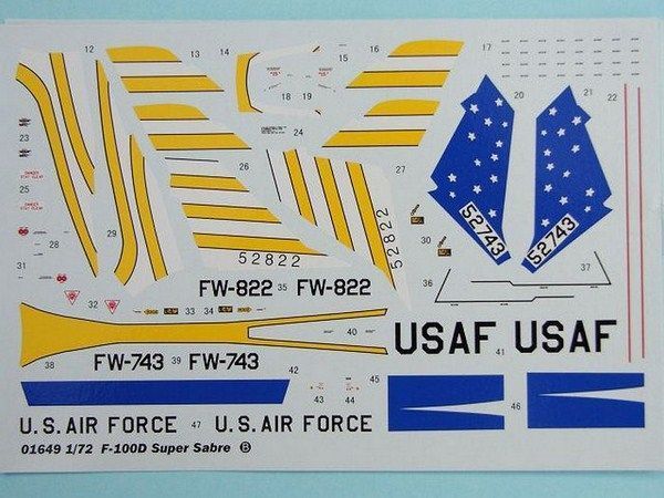 Збірна модель Trumpeter f-100D Super Sabre - 1:72 масштабна з пластику, гелікоптери та вертольоти TRU01649 фото