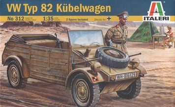 Збірна модель 1:35 автомобіля Volkswagen Typ 82 Kubelwagen Italeri, військові автомобілі ITL0312 фото