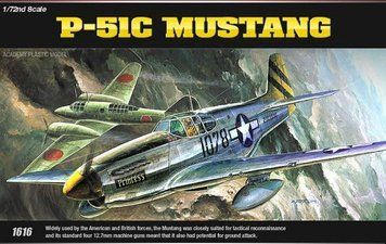 Збірна модель 1:72 винищувача P-51C 'Mustang' Academy, військова авіація до 1945 р. AC12441 фото