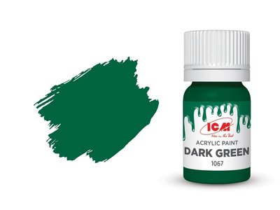 Фарба акрилова темно-зелена напівматова ICM 1067 ICM01067 фото