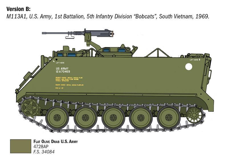 Збірна модель бронетранспортера 1:35 M113A1, Italeri 6753 ITL6753 фото