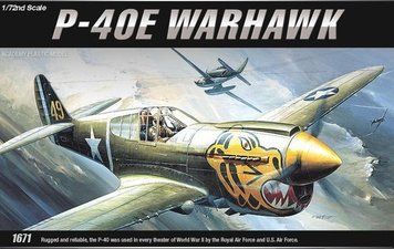 Збірна модель 1:72 винищувача P-40E 'Warhawk' Academy, військова авіація до 1945 р. AC12468 фото