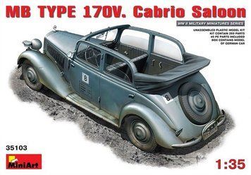 Сборная модель 1:35 автомобиля MB 170V. Cabrio Saloon MiniArt, военные автомобили MA35103 фото