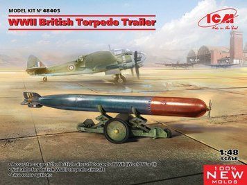 Збірна модель ICM британський торпедний візок - 1:48 масштабна з пластику, авіація ICM48405 фото
