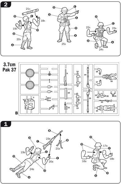 Сборная модель пушек PAK35, PAK40, FLAK38 1/72, Italeri 7026, военная артиллерия и ЗРК ITL7026 фото