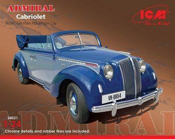 Збірна масштабна модель 1:24 автомобіля Opel Admiral кабріолет ICM, легкові автомобілі ICM24021 фото
