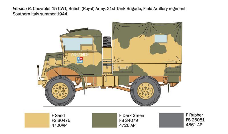 Збірна модель автомобіля Chevrolet 15 CWT 1/35, Italeri 0233, військові автомобілі ITL0233 фото