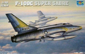 Збірна модель Trumpeter f-100C 'Super Sabre' - 1:48 масштабна з пластику, гелікоптери та вертольоти TRU02838 фото