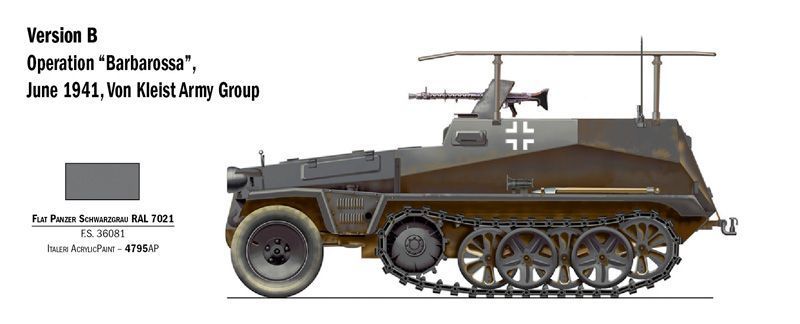 Збірна модель бронетранспортера Sd. Kfz. 250/3 1/72, Italeri 7034, військові бронетранспортери ITL7034 фото