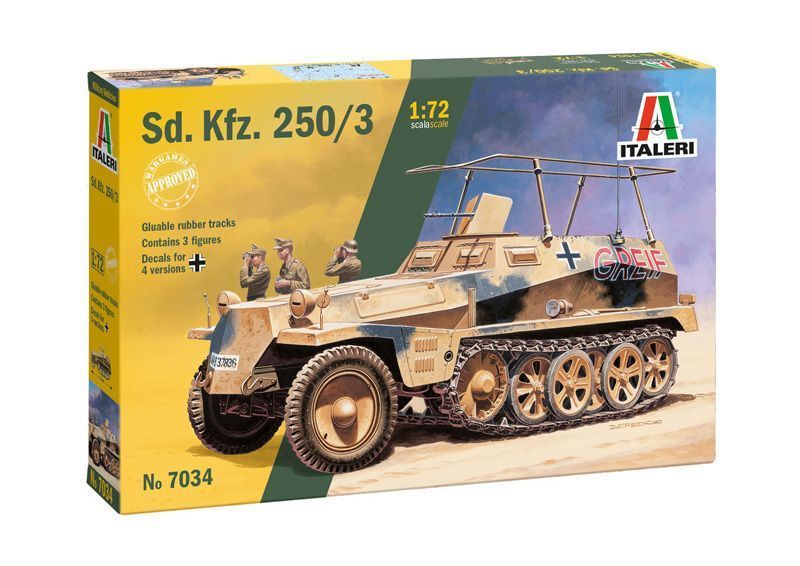 Збірна модель бронетранспортера Sd. Kfz. 250/3 1/72, Italeri 7034, військові бронетранспортери ITL7034 фото