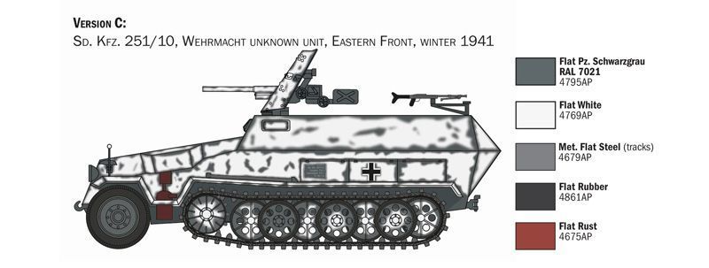 Сборная модель бронетранспортера Sd.Kfz. 251/10 1/72, Italeri 7079, военные бронетранспортеры ITL7079 фото