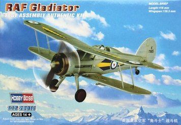 Сборная модель Hobby Boss rAF Gladiator - 1:72 пластиковая, военная авиация до 1945 г. HB80289 фото