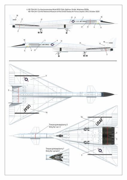 Збірна модель літака 1:144 XB-70 Valkyrie, Armory 14701 ARM14701 фото