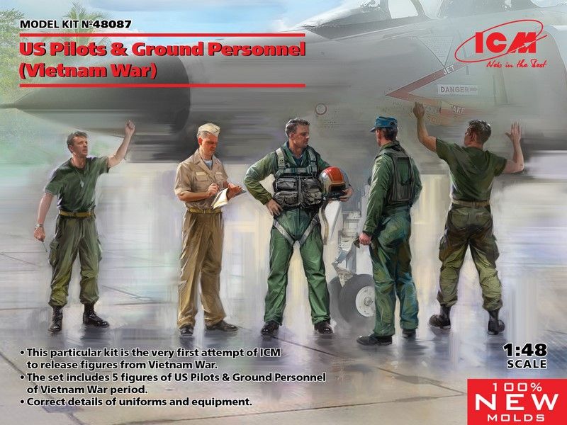 Набір 1:48 фігур Американські пілоти і техніки (В'єтнам) ICM48087 фото
