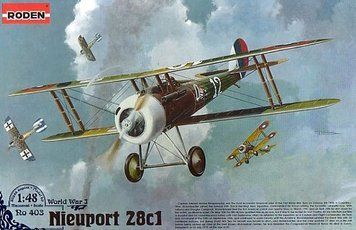 Збірна модель 1:48 винищувача Nieuport 28C1 Roden, військова авіація до 1945 р. RN403 фото