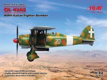 Збірна модель 1:32 винищувача CR.42AS ICM, військова авіація до 1945 р. ICM32023 фото