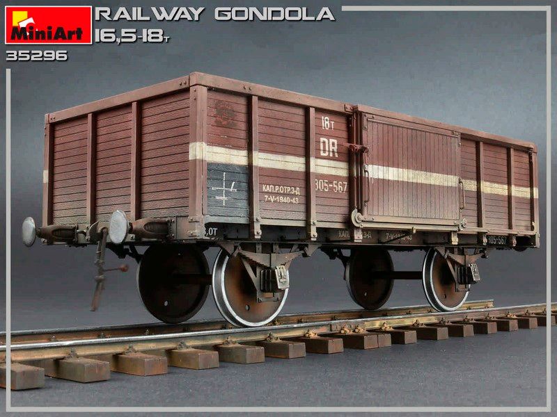 Збірна модель 1:35 залізничного піввагона16.5-18т MA35296 фото