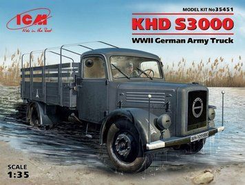 Збірна модель 1:35 вантажівки KHD S3000 ICM, військові автомобілі ICM35451 фото