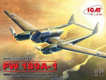 Сборная модель 1:72 самолета-разведчика Fw 189A-1 ICM, военная авиация до 1945 г. ICM72291 фото
