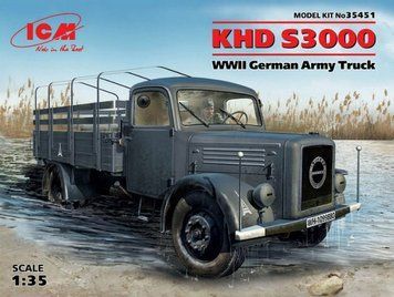 Збірна модель 1:35 вантажівки KHD S3000 ICM, військові автомобілі ICM35451 фото