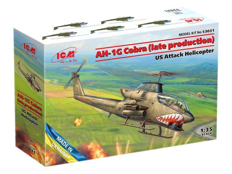 Сборная модель вертолета AH-1G Cobra (поздний) 1/35, ICM 53031, гражданская авиация ICM53031 фото