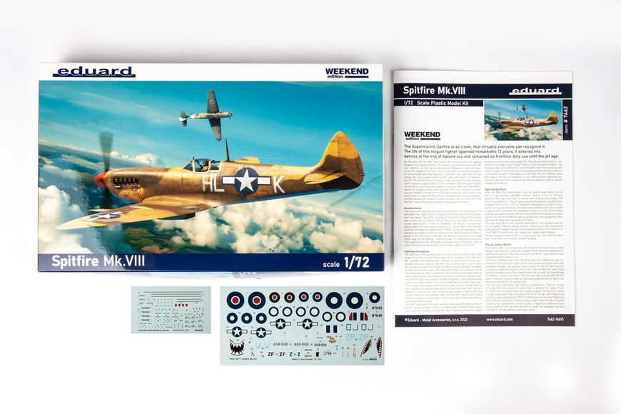 Сборная модель 1:72 истребителя Spitfire Mk.VIII EDU7462 фото