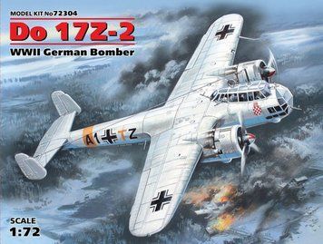 Сборная модель 1:72 бомбардировщика Do 17Z-2 ICM, военная авиация до 1945 г. ICM72304 фото