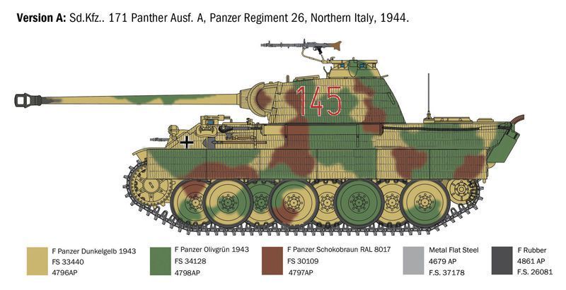 Збірна модель танка Panzerkampfwagen V Panther Ausf. A 1/35, Italeri 0270, танки і САУ ITL0270 фото