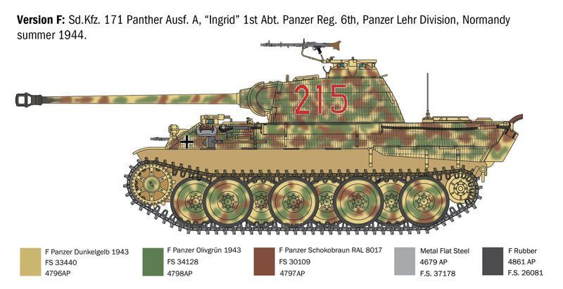Збірна модель танка Panzerkampfwagen V Panther Ausf. A 1/35, Italeri 0270, танки і САУ ITL0270 фото