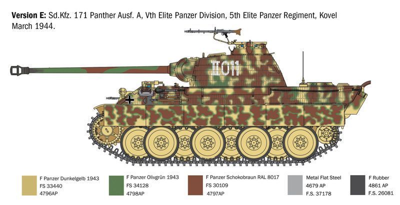 Збірна модель танка Panzerkampfwagen V Panther Ausf. A 1/35, Italeri 0270, танки і САУ ITL0270 фото