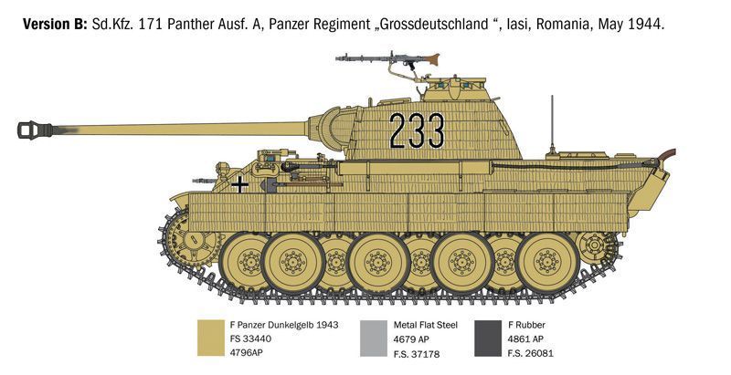 Збірна модель танка Panzerkampfwagen V Panther Ausf. A 1/35, Italeri 0270, танки і САУ ITL0270 фото