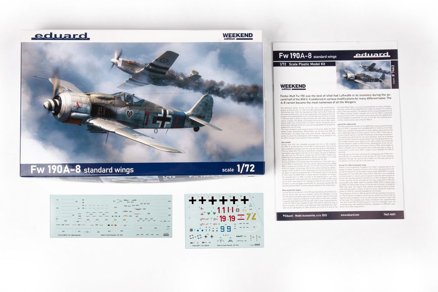 Збірна модель 1:72 винищувача Fw-190A-8 EDU7463 фото