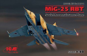 Сборная модель 1:48 самолета-разведчика МиГ-25РБТ ICM, геликоптеры и вертолеты ICM48901 фото