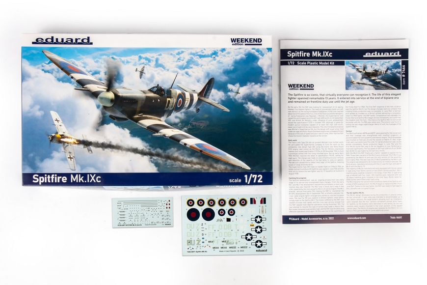 Сборная модель 1:72 истребителя Spitfire Mk.IXc EDU7466 фото