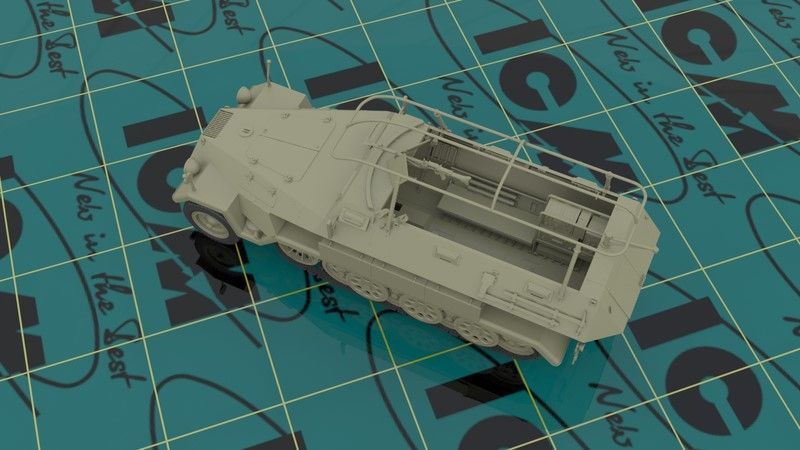 Збірна модель ICM sd.Kfz.251/6 Ausf. A з екіпажем - 1:35 масштабна з пластику, військові бронетранспортери ICM35104 фото
