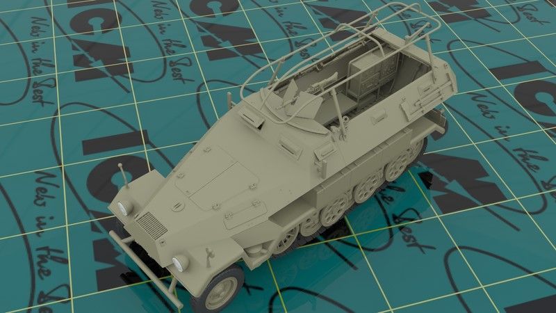 Збірна модель ICM sd.Kfz.251/6 Ausf. A з екіпажем - 1:35 масштабна з пластику, військові бронетранспортери ICM35104 фото