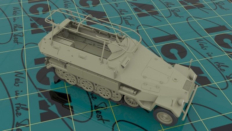 Збірна модель ICM sd.Kfz.251/6 Ausf. A з екіпажем - 1:35 масштабна з пластику, військові бронетранспортери ICM35104 фото