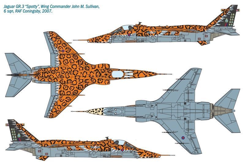 Сборная модель 1:72 истребителя-бомбардировщика Jaguar GR.3 "BIG CAT" Italeri, геликоптеры и вертолеты ITL1357 фото