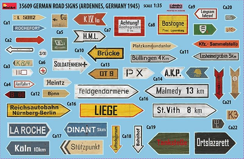 Німецькі дорожні знаки (Арденни, 1945 р.) - 1:35 MA35609 фото