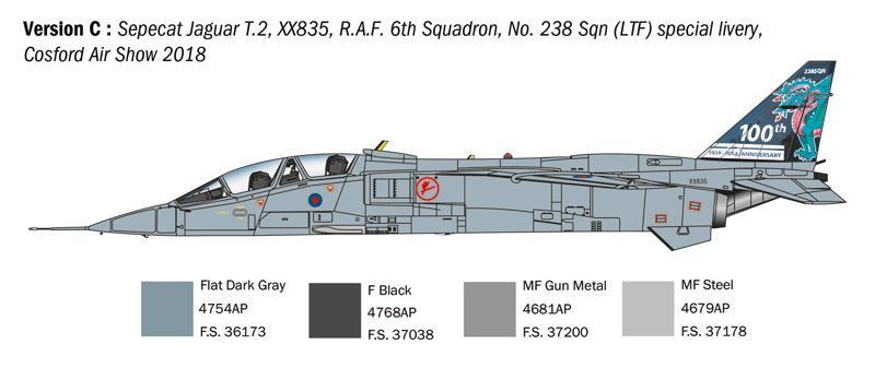 Збірна модель літака Jaguar T.2 R.A.F. Trainer 1/72, Italeri 1470, гелікоптери та вертольоти ITL1470 фото