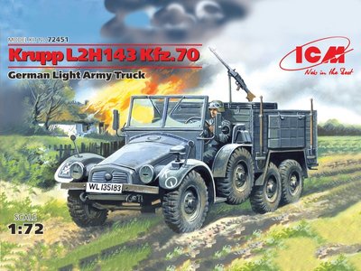 Збірна масштабна модель 1:72 вантажного автомобіля Krupp L2H143 Kfz.70 ICM72451 фото