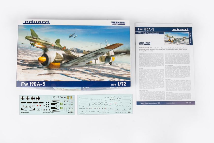 Збірна модель 1:72 винищувача Fw-190A-5 EDU7470 фото