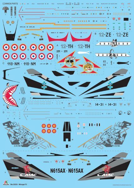 Сборная модель 1:48 истребителя Mirage F1 C/CR Italeri, самолёты и вертолеты ITL2839 фото